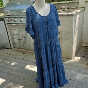 Blue Bohemian Maxi Dress
